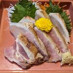 九州地鶏 個室 地鶏匠 - 地鶏刺身 たたき二種盛り
