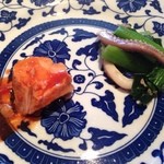 くろさわ東京菜 - 13.12月　鮟肝の紅麹漬け、スルメイカ炒め物