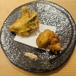 鮨 一二郎 - 天ぷら   タラ白子  舞茸