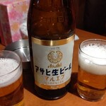 鳥もと - 瓶ビールで乾杯