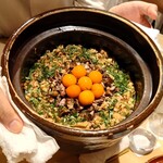 銀座 しのはら - 琵琶鱒と鼈と塩漬け卵黄のご飯