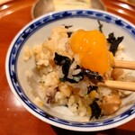 銀座 しのはら - 琵琶鱒と鼈と塩漬け卵黄のご飯