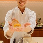 銀座 しのはら - フォアグラとあんぽ柿とウイスキーゼリーの最中