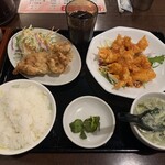 中国料理 晴華 - エビチリ定食。これで900円とは、有難い(*^ω^*)