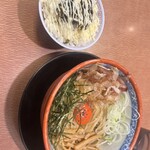 豚珍麺 - たまごかけ麺ＴＫＭ　高菜マヨご飯付　990円