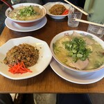 麺対軒 - 生姜ラーメン(並 生姜増量)+焼き飯(小) 1,100円