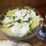 キッチン ブルー グローブ - サラダのアップ