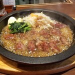 牛の家 - 増量牛ステーキランチ。