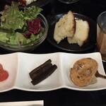 Teppanyaki Italian Dining Bar Homura - 前菜3種、サラダ、フォカッチャ、スープ