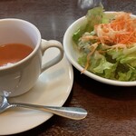 洋食 三浦亭 - スープとサラダ