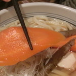 たらいうどん椛や - 「しっぽくうどん」豊富な野菜。①