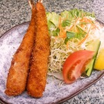 Fried shrimp (2 pieces) (single item with cabbage)