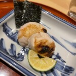 銀座 しのはら - 追加　ふぐの白子　磯辺