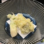 酒亭 田中 - お通し(天婦羅3種)