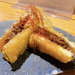 SAKE NERD - マーボー茄子の天ぷら