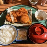 Katsutoshi - かにコロとロースかつ定食