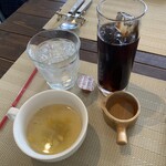 オステリア ゼペット - アイスコーヒー、スープ