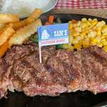 Sam's Cafe - リブロースステーキのミディアムレア♪