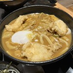 うどん料理 千 - とり天と温玉のカレーうどん