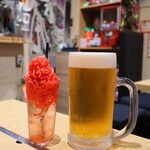 tetsupammonjiyaizakayasandaimetoshidashouten - □生ビール（メガ）　
                        □紅しょうがサワー　