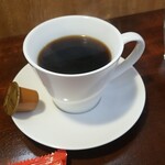 キッチン ブルー グローブ - ホットコーヒーのアップ