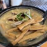 鮮魚鶏出汁麺 沢むら - 貝出汁麺980円・麺大盛り100円・メンマ150円