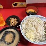 ラーメン二郎 - つけ麺　（めんま、生卵トッピング）