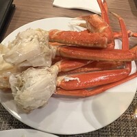 ザ・ループ(ホテルアゴーラリージェンシー大阪堺) - 下　ボイルずわい蟹　上　ボイルとげずわい蟹。　　ボイルの方が　身がスルッと