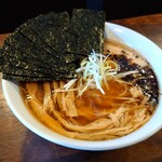 自家製麺 カミカゼ - 醤油焦がしネギラーメン/メンマ/のり(¥850/¥120/¥120)