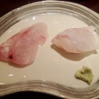 鮨 花おか 渋谷 - 尾長、オオモンハタの刺身