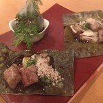 赤坂 丈太郎 - 長崎産　和牛のステーキ　番茶で燻してます