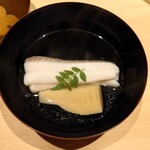 温石 - 焼津で獲れた太刀魚と筍のお椀