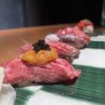 肉寿司 肉和食 KINTAN - 牛肉寿司5巻盛り