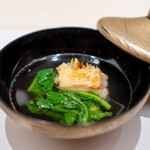 Ginza Sushiden - 甘鯛と菜の花の松笠椀