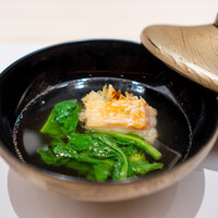 銀座 すし傳 - 甘鯛と菜の花の松笠椀