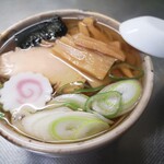 揖保乃糸資料館 そうめんの里 - ラーメン風（鶏チャー）揖保乃糸（鬼昆布つゆに鶏ガラスープを混ぜる）