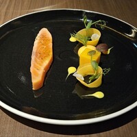 JAM17 DINING - 柑橘でマリネしたサーモンの炙り　南瓜のヴァリエーション