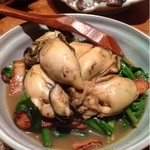 カキ•ベーコン•ほうれん草バター炒め