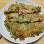 ゆたか - ('13/11)ゲソとニラのチジミ風（500円）　何気に美味くて止まらない