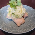 SESSION - ・蒸し鶏の葱ソース 1100円