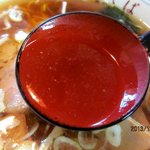 鬼そば - レンゲのおかげでスープの色は認識不可！(2013,12/13)