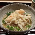 多仁本 - 車海老と牛蒡となんかの天麩羅そば。なんか年末に戻りました笑