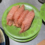 根室花まる - 別注、炙りとろサーモン、焦がし醤油無し