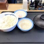 松屋 - Wで選べるたまごかけごはん【半熟玉子かけごはん とろろ】。