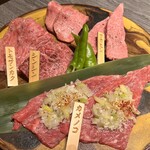 和牛焼肉 一心 - 肉コース
            上生タン塩、上赤身2種(シンシン、カメノコ)、特選2種(トモサンカク、フカヒレ)