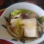 精進料理　湯華庵 - うどんと豆腐、きのこの鍋