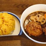 スープカレーネイビーズ 神田神保町店 - 名物北海道ザンギ、ご飯大盛り