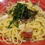 ぎをん椿庵 - 梅肉ときのこのオイルパスタ大葉風味