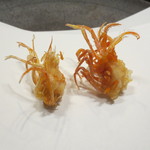 天雅 - 才巻海老の頭。これは素揚げ。