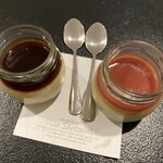 高知プリン亭 - コーシーゼリーと苺ソースのコントラスト(°▽°)